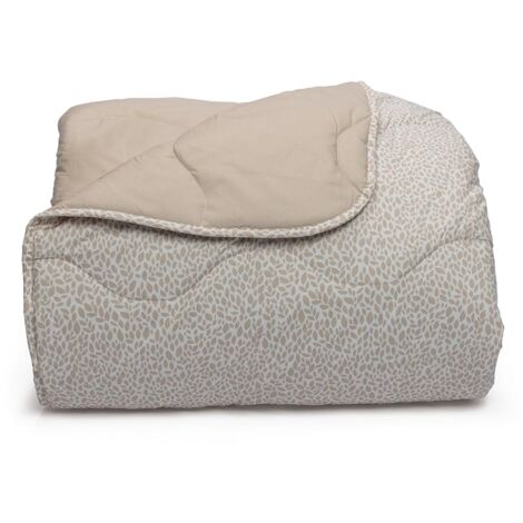Foppapedretti Notte & Natura Trapunta letto una piazza e mezza, Petali Sabbia, rivestimento 100% cotone Percalle, Made in Italy