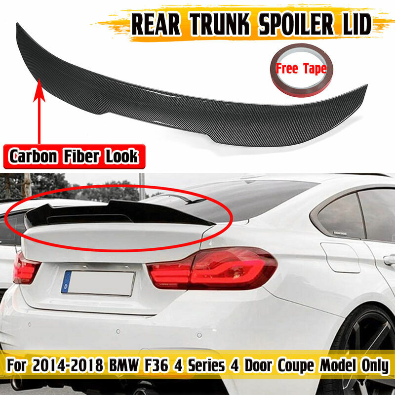 Dewdat - For bmw F36 4 Series 2014-2018 psm Style Carbon Fiber Look Rear Trunk Spoiler Lid