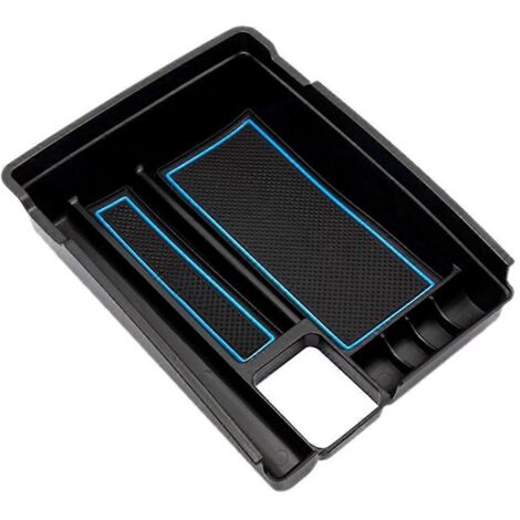 For Car Center Console Armrest Storage Tray - Black & Blue--