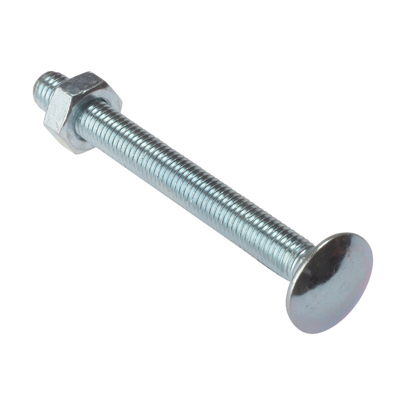 Forgefix - Carriage Bolt & Nut zp M12 x 240mm Bag 5 FORCB12240G