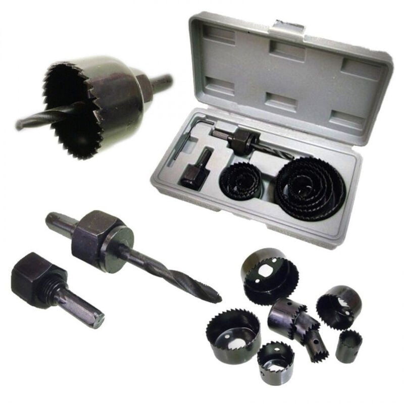 Image of Trade Shop - KIT FRESE LEGNO TAZZE FÜR ATTACCO PLASTIC LEGNO FOR TRAPANO IN ACCIAIO -