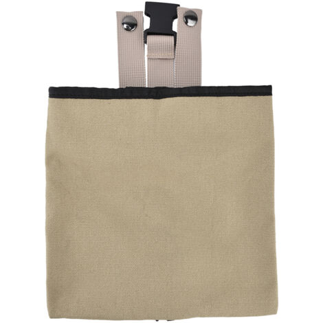 Foraging Bag Canvas Foldable Portable Thick Unique Simple Appearance Belt Fruit Picking Pouch for Outdoor CampingKhaki