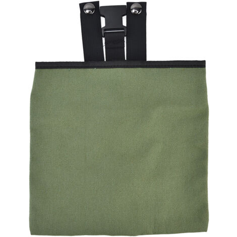 Foraging Bag Canvas Foldable Portable Thick Unique Simple Appearance Belt Fruit Picking Pouch for Outdoor CampingMilitary Green