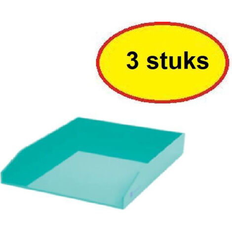 FORAY Corbeille à courrier 3 pièces A4 Vert-Bleu