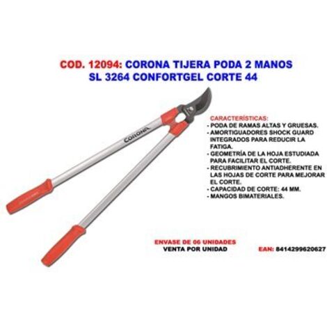 Forbice da potatura a due mani Corona SL 3264 Confortgel taglio 44