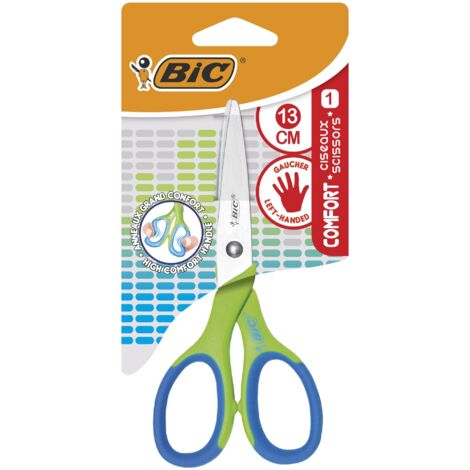 Forbici BIC Comfort da 13 cm per mancini: ergonomiche, sicure