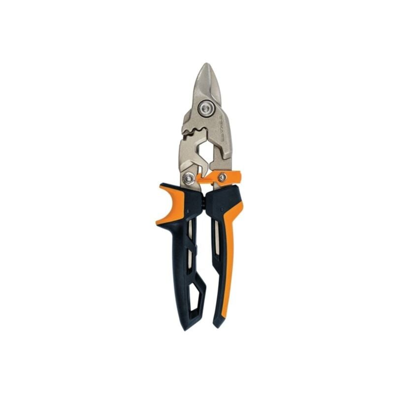 Fiskars - Cesoie per lamiere Bulldog, Fino al 40% di potenza in più, Lunghezza 23,2 cm, Acciaio trattato termicamente/Plastica, Nero/Arancione,