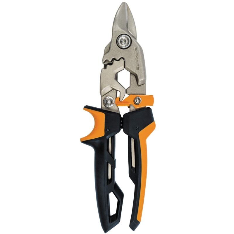 Cesoie per lamiere Bulldog, Fino al 40% di potenza in più, Lunghezza 23,2 cm, Acciaio trattato termicamente/Plastica, Nero/Arancione, PowerGear,