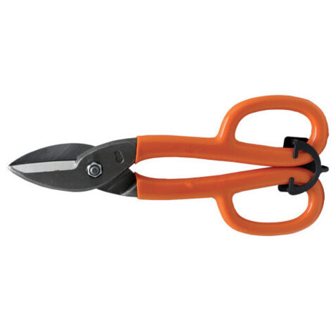Forbici da lattoniere Brixo 28 cm – Acciaio forgiato – Manico plastificato arancione