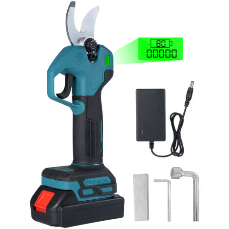 Forbici da potatura elettriche - Forbici da potatura elettriche professionali da 30 mm con 2 batterie da 21 V/1300 mAh - Forbici da potatura senza fili per giardinaggio, viti e alberi da frutto