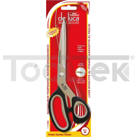 FORBICI DA SARTO SARTA MISURA 9" 23 cm TITANIO MANICO ERGONOMICO DE LUCA