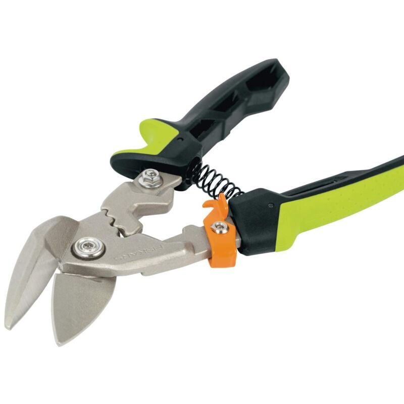 Cesoie per lamiere, Taglio offset a destra, Fino al 40% di potenza in più, Lunghezza 25,2 cm, Acciaio trattato termicamente/Plastica,