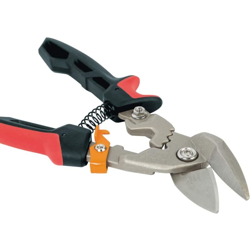 Cesoie per lamiere, Taglio offset a sinistra, Fino al 40% di potenza in più, Lunghezza 25,2 cm, Acciaio trattato termicamente/Plastica,