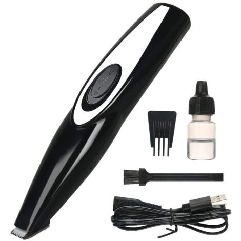 Forbici per animali ricaricabili tramite USB, 6500 giri/min, 6,5 W, 110-240 V, nere