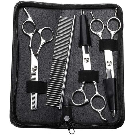 Forbici professionali da toelettatura da 4 pezzi per cani, gatti e altri animali domestici