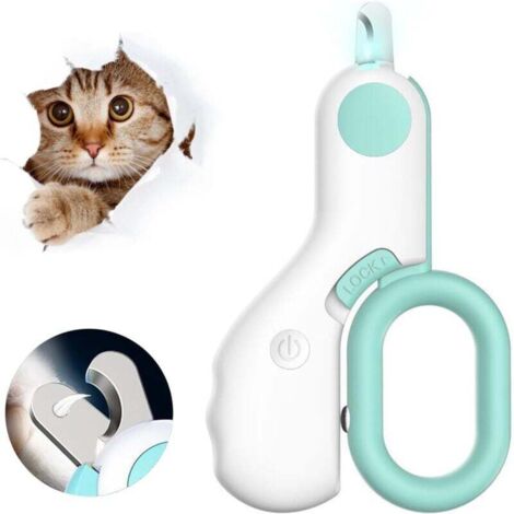Forbici professionali per unghie di cani e gatti, tagliaunghie con luce LED per cani e gatti, tagliaunghie extra sicuro per animali di taglia media e piccola.