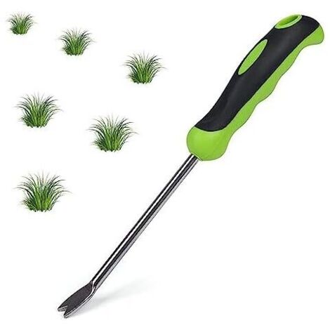 Forca da diserbo manuale lunga 33 cm, forca da erba in acciaio inox con manico, attrezzo da giardino per scavare e diserbare