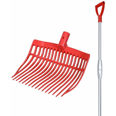 Forca in plastica ultra resistente con denti flessibili e manico telescopico 75-115 cm - Oro