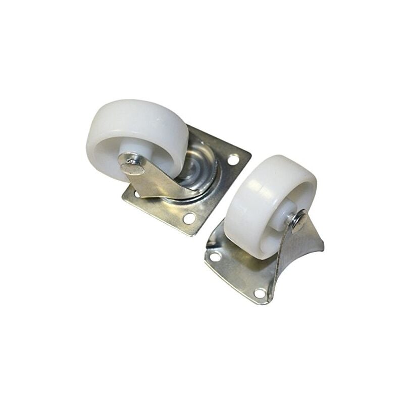 Force homme 80330 set de 4 roulettes pivotantes et roulettes fixes 40 mm