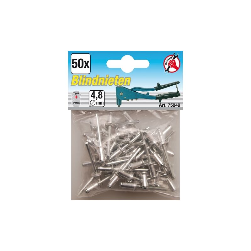 Bgs Technic - force homme aveugles, 4,8 mm, 50 pièces, 75849