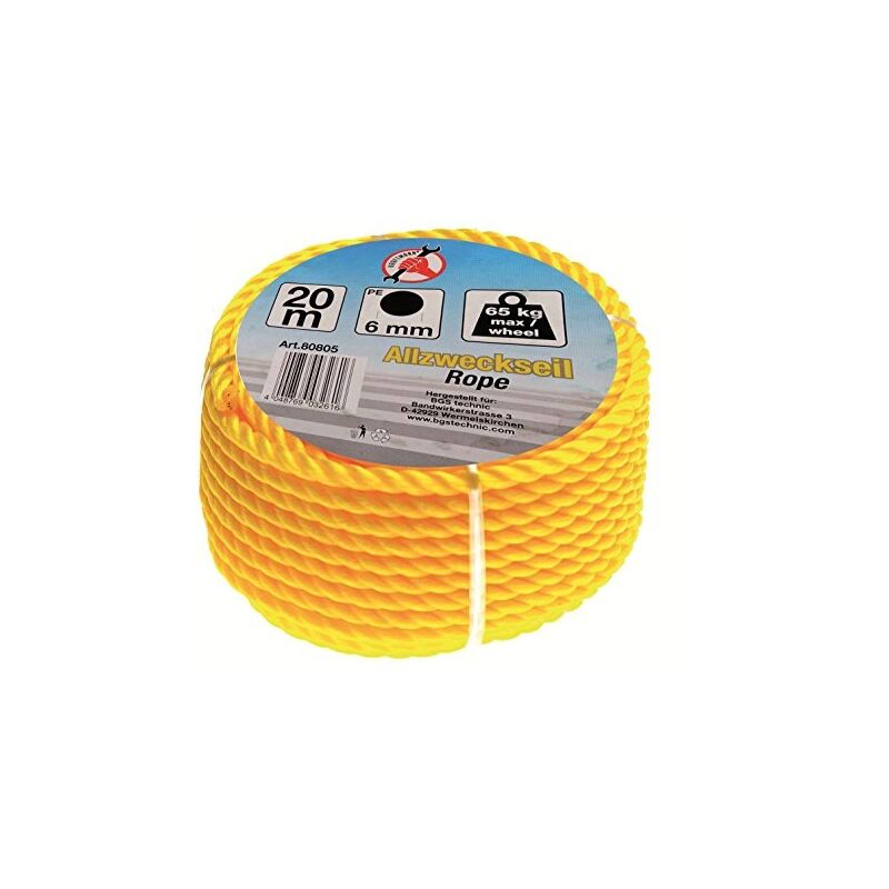 Force homme corde multi-usages, 20 m x 6 mm, 80805