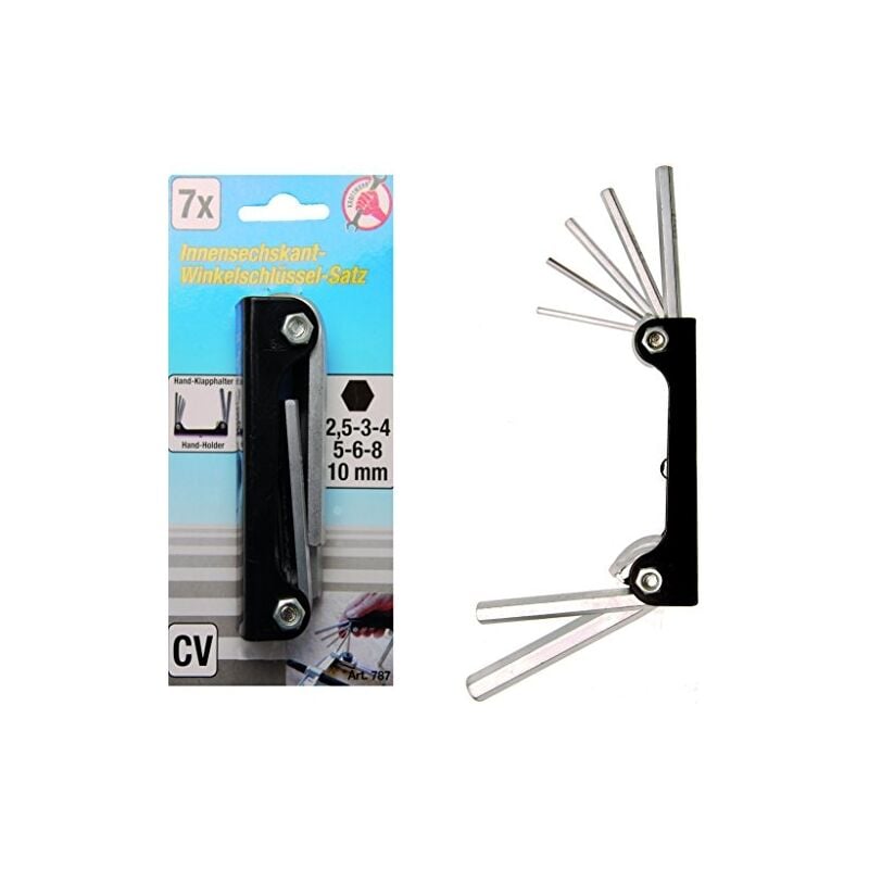 Bgs Technic - force homme intérieur 6 pans clés dans le main support pliable, 2,510 mm, 7 pièces, 787