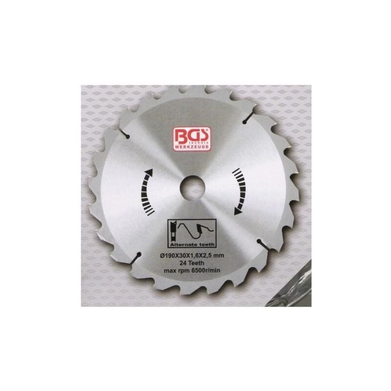 Bgs Technic - force homme scie circulaire métal dur, diamètre 190 mm, 24 dents, 3952