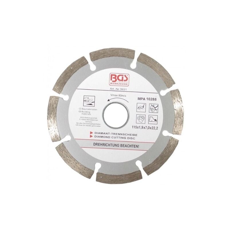 Force homme segment disque à tronçonner pour coupe sèche, 115 mm, 3931