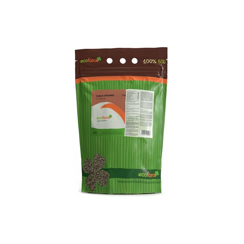 

Force Organic de 5 kg. Abono granulado para Plantas ecológico con NPK (6-7-10) + 50% Materia orgánica - Cultivers