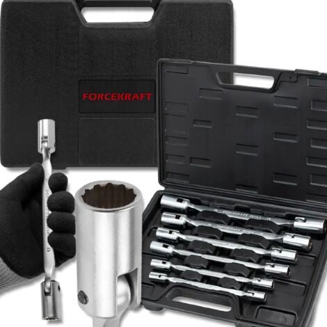 FORCEKRAFT Set di chiavi a bussola e snodate 6 pezzi 8-22mm + VALIGETTA