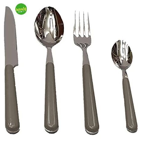Forchetta da tavola brio EME Posateria colore grigio scuro/cromo 18 cm
