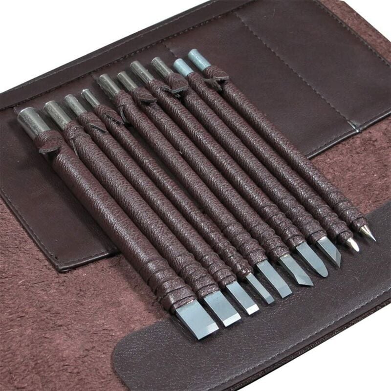 Forehill - 10pcs Outils à Découper en Acier Tungstène en Bois en Pierre Section Sculptée Carbure Outil de Sculpture Set Kit