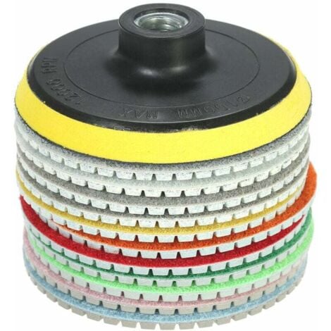 FOREHILL 11 pièces 4 pouces diamant tampons de polissage humide disque de meulage + 1 pc support pour granit marbre pierre céramique carrelage béton