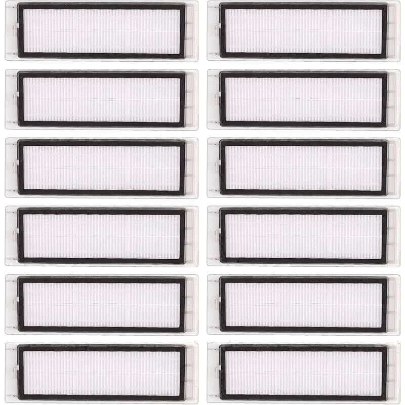 12 pièces) Filtre hepa de remplacement compatible avec Roborock S6 Pure S6 E4 S4 Max S6 MaxV S5 S5 Max S4 E2 E3 E4 E5 E20 E25 E35 - Forehill