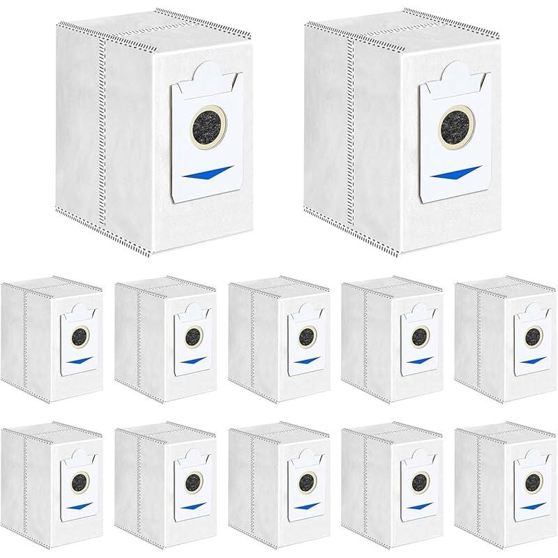 FOREHILL 12 Sacs pour Ecovacs DEEBOT T30 Pro Omni, T30 Omni Robot Aspirateur Accessoires, 3,4L Grande Capacité Sacs à Poussière de Remplace