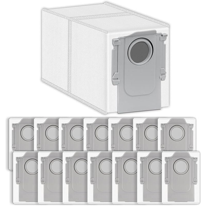 15 Pièces) Sacs aspirateur de Remplacement Compatibles Avec Roborock S8 MaxV Ultra/ S8 Max Ultra/Q revo Master/Q Revo/Q Revo Pro - Forehill
