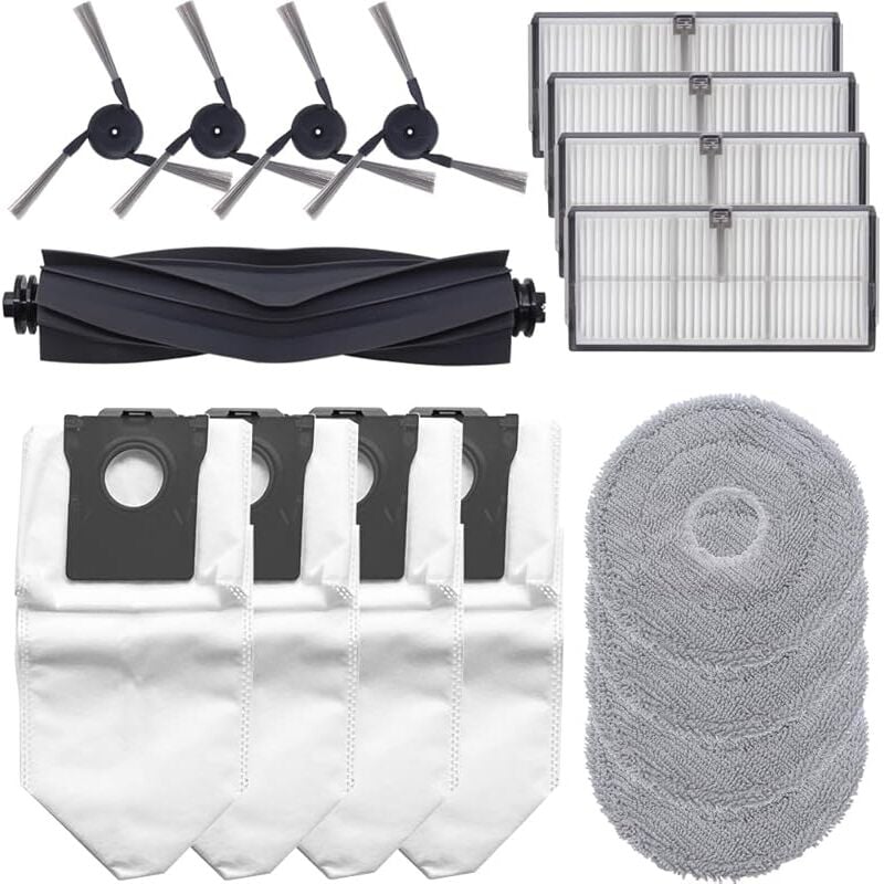 17 Pcs Accessoires pour Dreame X40 Ultra / X40 Ultra Complete/L40 Ultra Robot Aspirateur.1 Brosse Principale, 4 Filtres, 4 Sacs à - Forehill