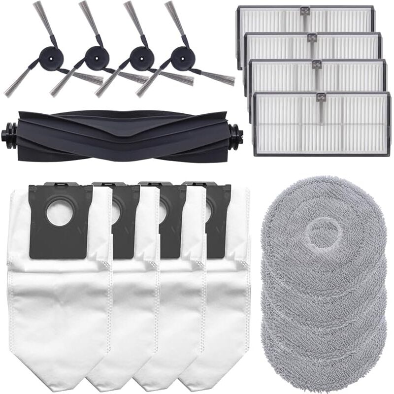 17 Pcs Accessoires pour Dreame X40 Ultra / X40 Ultra Complete/L40 Ultra Robot Aspirateur.1 Brosse Principale, 4 Filtres, 4 Sacs à - Forehill