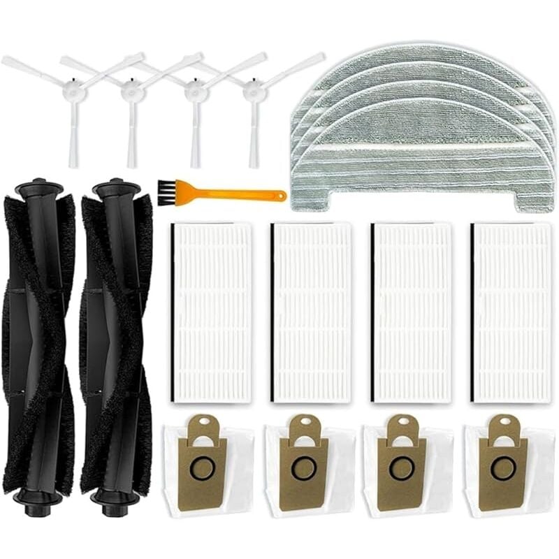 19 pièces de rechange accessoires pour aspirateur robot Ultenic T10 avec 2 brosses principales + 4 brosses latérales + 4 filtres h - Forehill