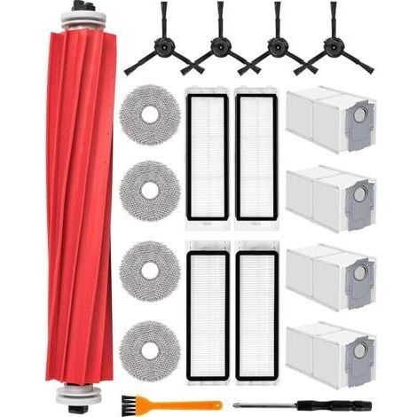 FOREHILL 19pcs Accessoires pour Roborock Q Revo Aspirateur Robot Ensemble de Pièces de Rechange avec 1 Brosse Principale 4 Serpillères 4 Sa