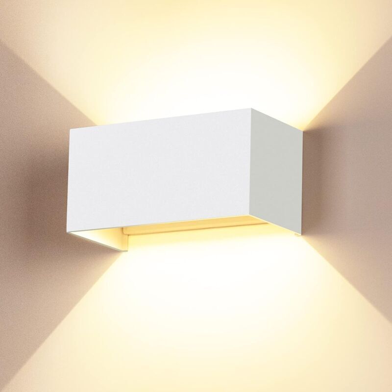 Forehill - 24W Applique Murale Exterieur/Interieur Blanc Appliques Murales led 3000K Blanc Chaud avec Angle de Faisceau Réglable Lampe Murale Etanche