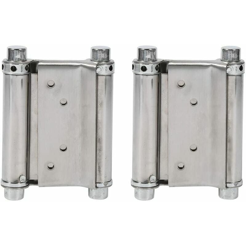 FOREHILL 2Pcs Charnières À Ressort Double Action en Acier Inox Charnières de Porte de Saloon Gond Porte Battante, Capacité de Charge Jusqu'à 15 Kg