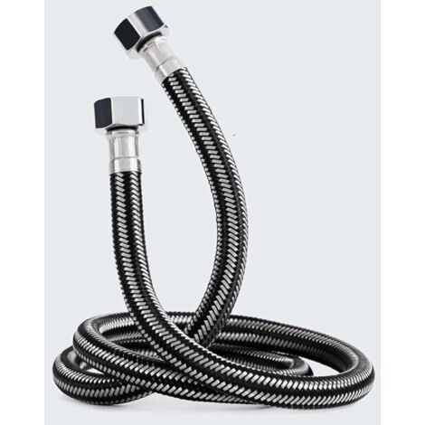FOREHILL 30CM, Tuyaux de Raccordement(G1/2 X G1/2) avec tresse en acier inoxydable,Tuyau entrée de Chauffe-Eau Chaude et Froide,pour Remplacement Universel de Cuisine Salle de Bain.