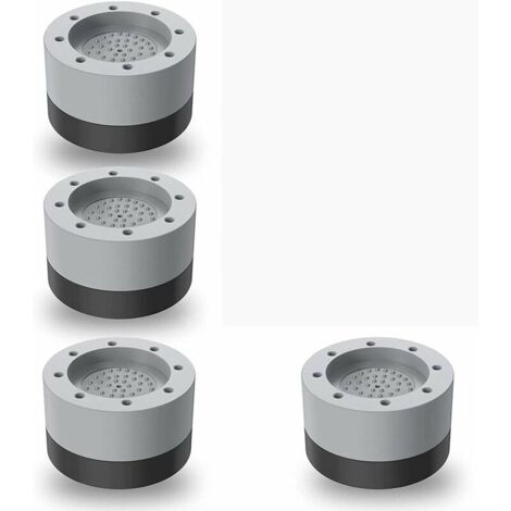 FOREHILL 4-teiliges stapelbares Stoßdämpfer-Füßeset für Waschmaschinen, Grau, 2,5 cm, + Schwarz, 1,5 cm Matte