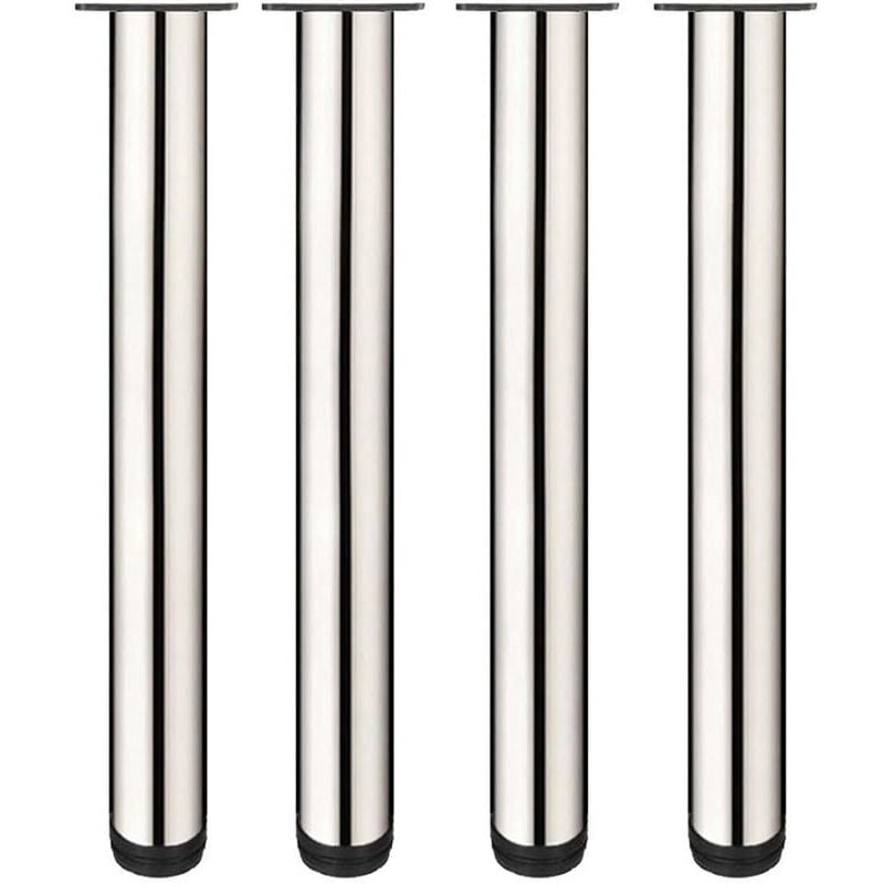 Forehill - 4x Pieds de Meuble Reglable Pieds de Table en Acier Inoxydable avec Vis - 50cm