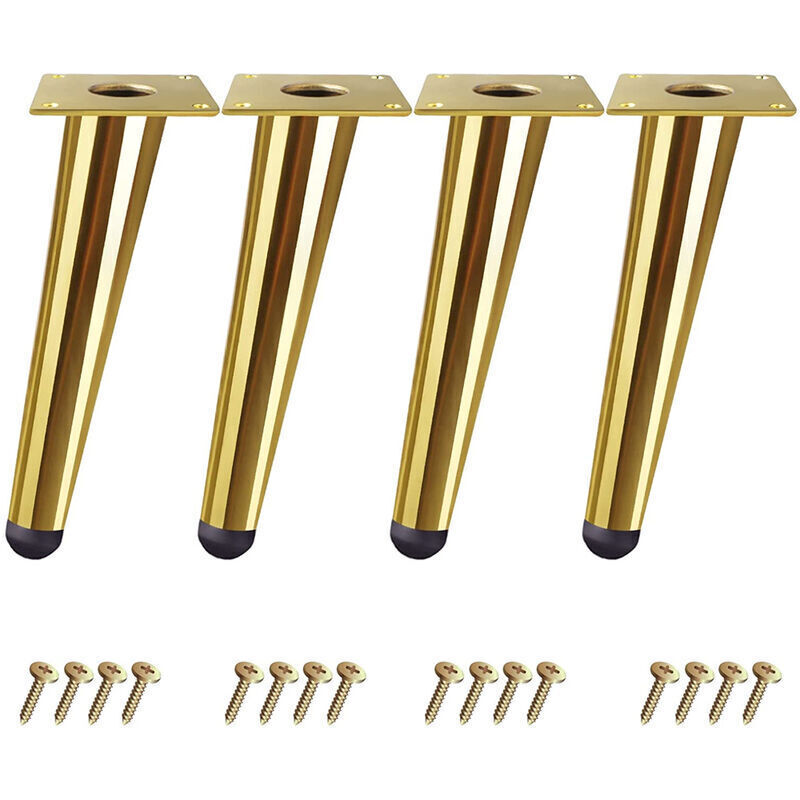 4x Pieds Meubles en Bois 5cm Pieds pour Table Lit Armoire avec Plaques de Montage et Vis