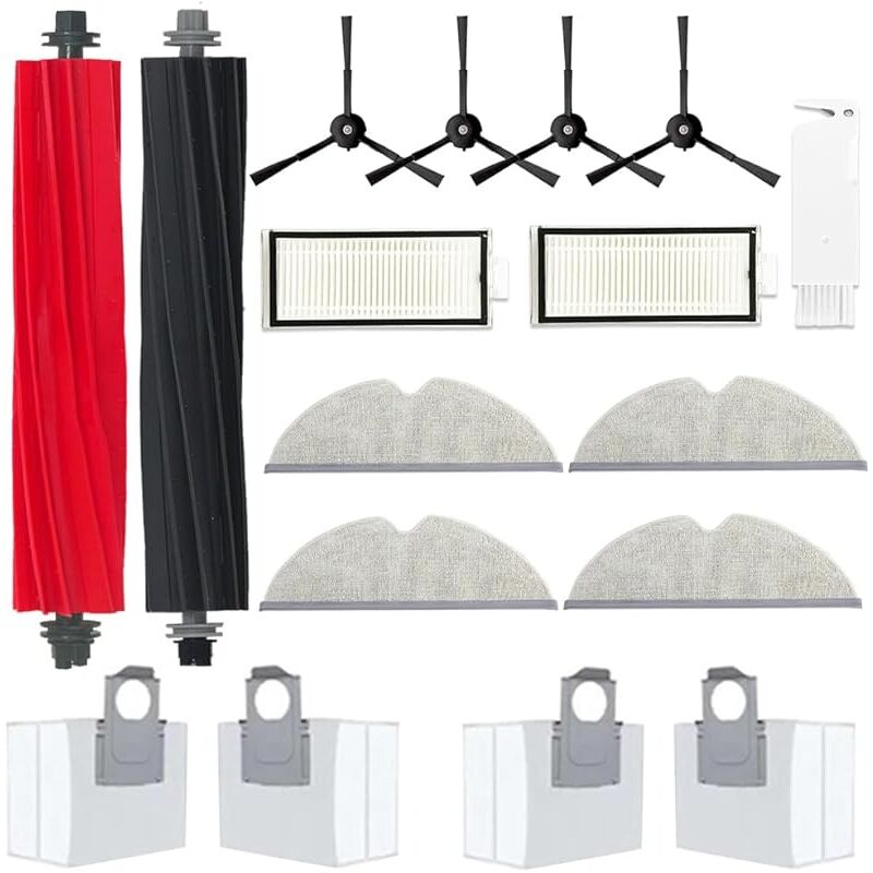 Accessoires de rechange pour aspirateur robot Roborock Q5 Pro+/Q8 Max+ (Plus) (1 brosse principale, 4 brosses latérales, 3 filtres - Forehill