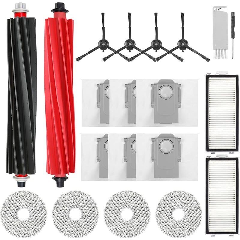 Forehill - Accessoires pour aspirateur Roborock Qrevo Master, contient 1 brosse principale, 2 filtres hepa, 6 sacs à poussière, 4 chiffons de