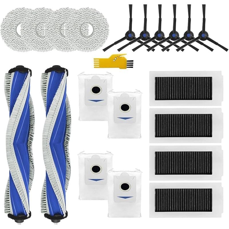 Accessoires pour ecovacs deebot X5 Omni Robot Aspirateur Pièces de Rechange 20 Packs 2 Brosses principales, 4 Filtres, 6 Brosses l - Forehill