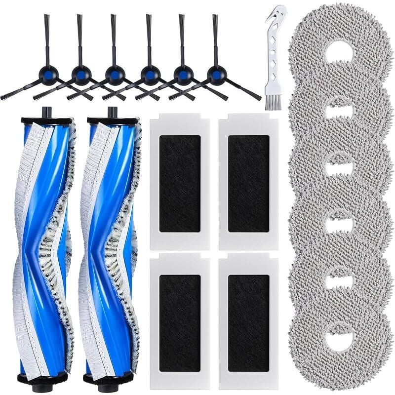 Accessoires Rechange pour ecovacs T30 Omni/ T30 pro Omni Aspirateur, Kit d&39accessoires avec 2 Brosses Principales, 4 Filtres, - Forehill